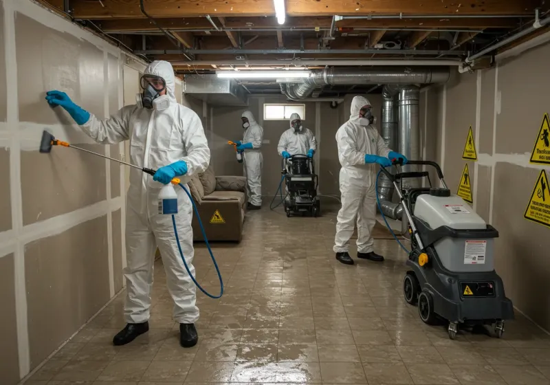 Basement Moisture Removal and Structural Drying process in Pleasanton, KS